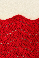 Close up of border on red chevron ripple afghan. thumbnail