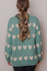 Back view of sweater, showing drop shoulder construction. thumbnail