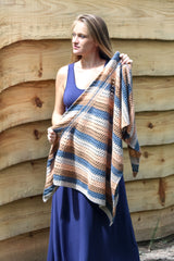 Crochet Kit - Striped Triangle Shawl image 3 thumbnail