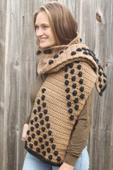 Crochet Kit - Cora 2 Color Scarf image 1 thumbnail
