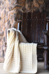 Knit Kit - Wintery Waffle Stitch Throw image 1 thumbnail