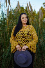 Crochet Kit - Ensley Rose Lace Sweater image 2 thumbnail