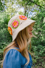 Crochet Kit - Flower Market Bucket Hat image 1 thumbnail