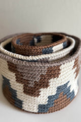 Crochet basket trio nested together.  thumbnail