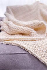 Close up of slip stitch edge on knit blanket.  thumbnail