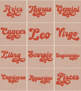 Chart view showing lettering for all 12 zodiac signs.  thumbnail