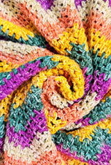 Close up of crochet blanket swirled  in the center. thumbnail