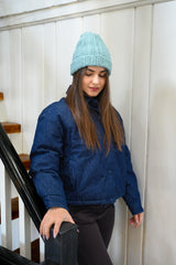 Blue crochet hat thumbnail