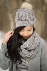 Crochet Kit - Braided Cabled Cowl and Beanie image 1 thumbnail