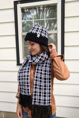 Knit Kit  - Tartan Plaid Beanie Lite & Tartan Plaid Scarf image 1 thumbnail