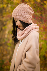 Knit Kit - Bulky Dotty Beanie and Cowl image 1 thumbnail