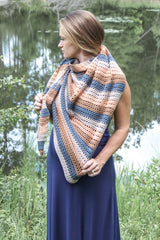 Crochet Kit - Striped Triangle Shawl image 1 thumbnail