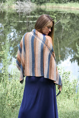 Crochet Kit - Striped Triangle Shawl image 2 thumbnail
