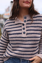 Crochet Kit - Mariniere Striped Henley image 2 thumbnail