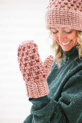 Crochet Kit - Faux "Knit" Beanie + Mittens image 1 thumbnail
