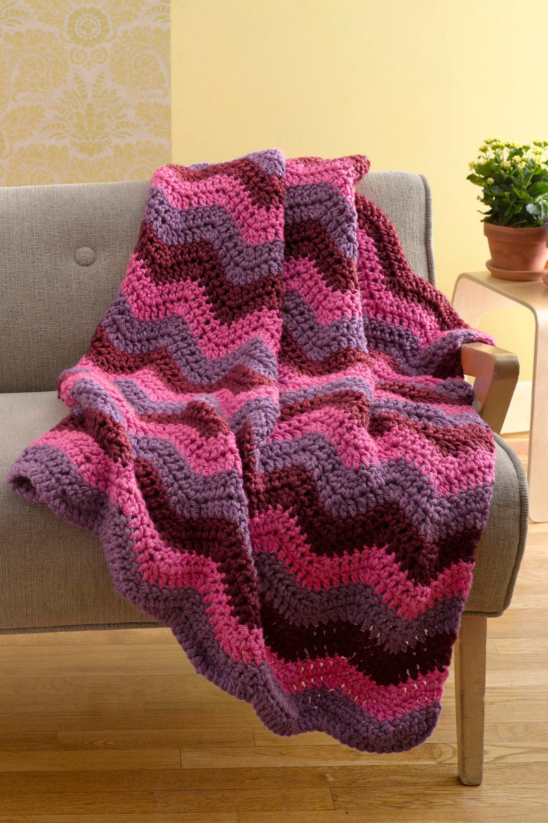 Berry Bright Ripple Throw Pattern (Crochet) – Lion Brand Yarn Canada