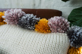 Festive Pom-pom Pillow Cover image 2 thumbnail