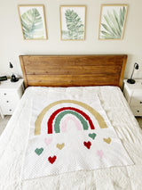 Falling Hearts Rainbow C2C Blanket image 2 thumbnail