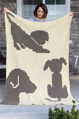 Crochet Kit - Draped in Dogs Afghan image 1 thumbnail