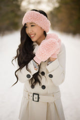 Crochet Kit - Faux Fur Mittens and Headband image 1 thumbnail