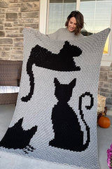 Crochet Kit - Covered In Cats Afghan image 1 thumbnail