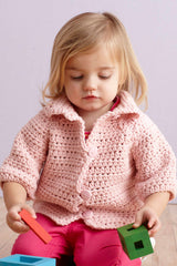 Soft Pink Crocheted Raglan Jacket Pattern image 1 thumbnail