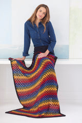 Happy Granny Stripe Afghan - Version 2 image 1 thumbnail