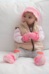 Berry Pretty Hat, Booties And Mitts image 1 thumbnail