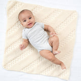 Diagonal Eyelet Baby Afghan image 1 thumbnail