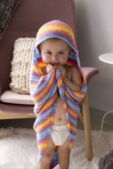 Rainbow Hooded Afghan image 1 thumbnail