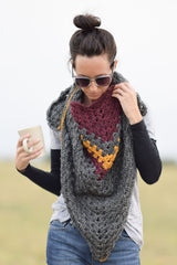 Crochet Kit - Smoky Mountains Triangle Wrap image 1 thumbnail